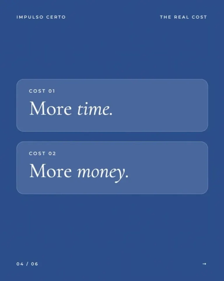 Impulso Certo · design para redes sociais da The Pear Marketing