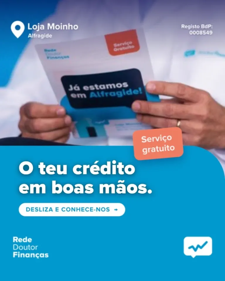 Loja Moinho · Rede Doutor Finanças · design para redes sociais da The Pear Marketing
