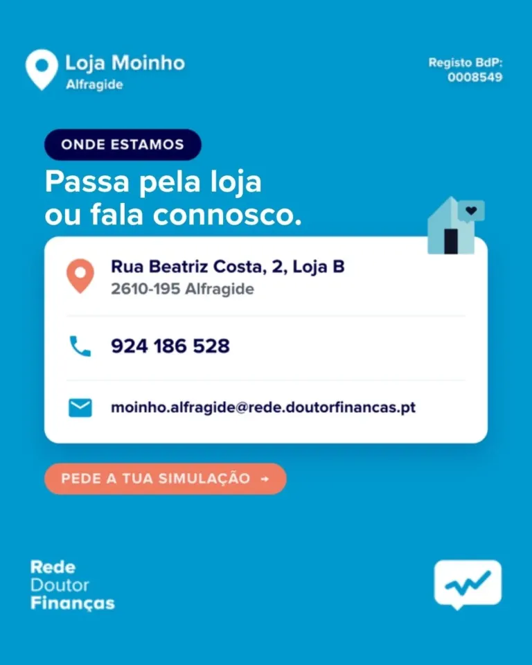 Loja Moinho · Rede Doutor Finanças · design para redes sociais da The Pear Marketing