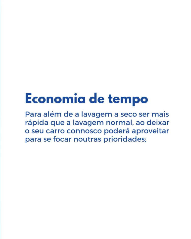 Imagem com texto explicativo sobre economia de tempo, destacando a vantagem de deixar o carro conhecido para focar em...